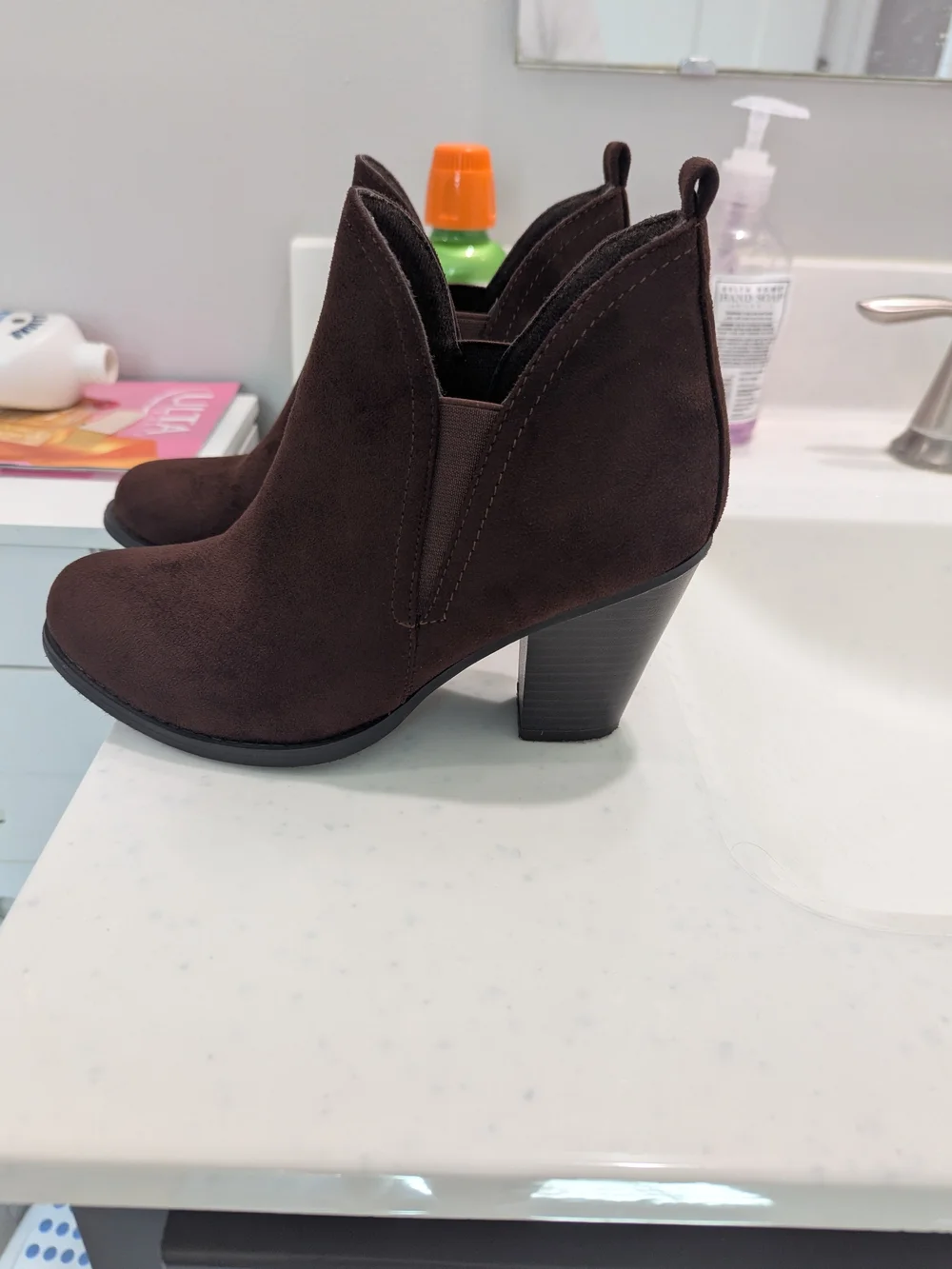 Pierre Dumas Dark Brown Suede Ankle Booties - Women
